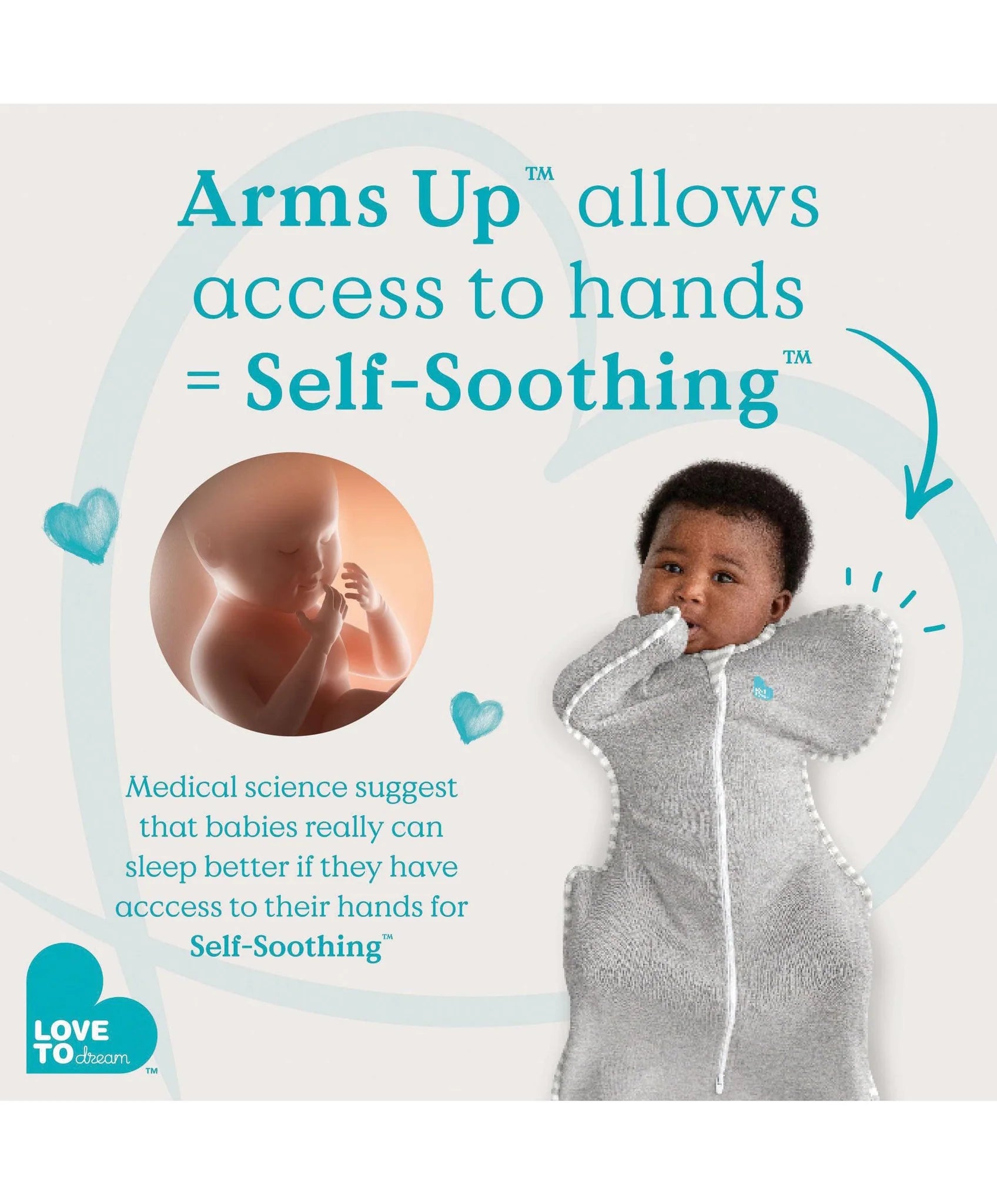 Love To Dream Swaddle Up™ Small/8-13lbs (2.5 Tog) - Pebble Blue