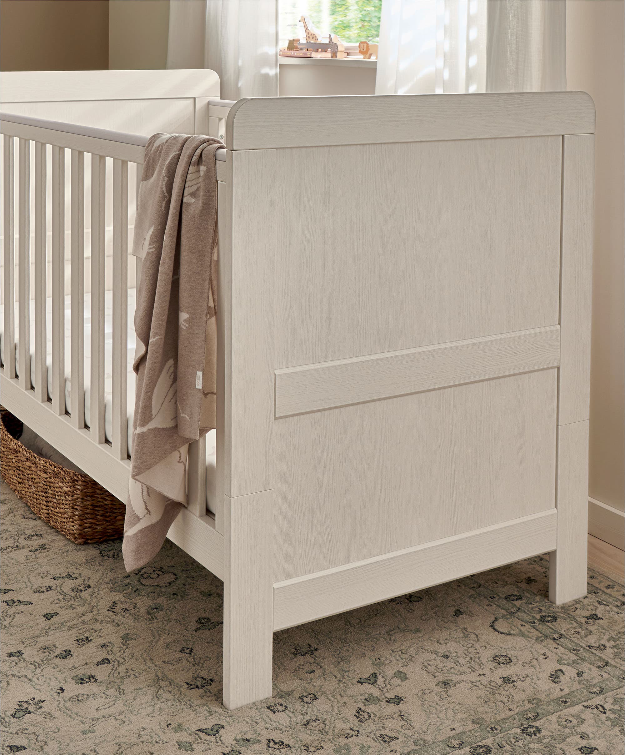 Mamas & Papas Atlas 3 Piece Cotbed Range with Dresser Changer &amp; Wardrobe - Stone Instore Collection