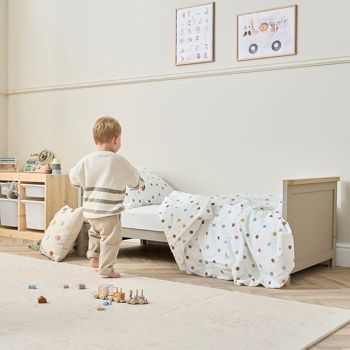 Tutti Bambini Misha Cot Bed - Mushroom/Golden Oak -Instore Collection Only