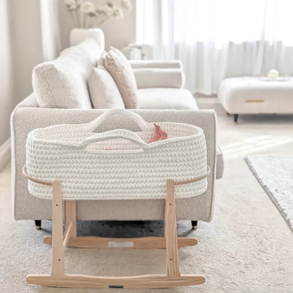 Crochet Moses Basket With Stand - Pre-order Mid July