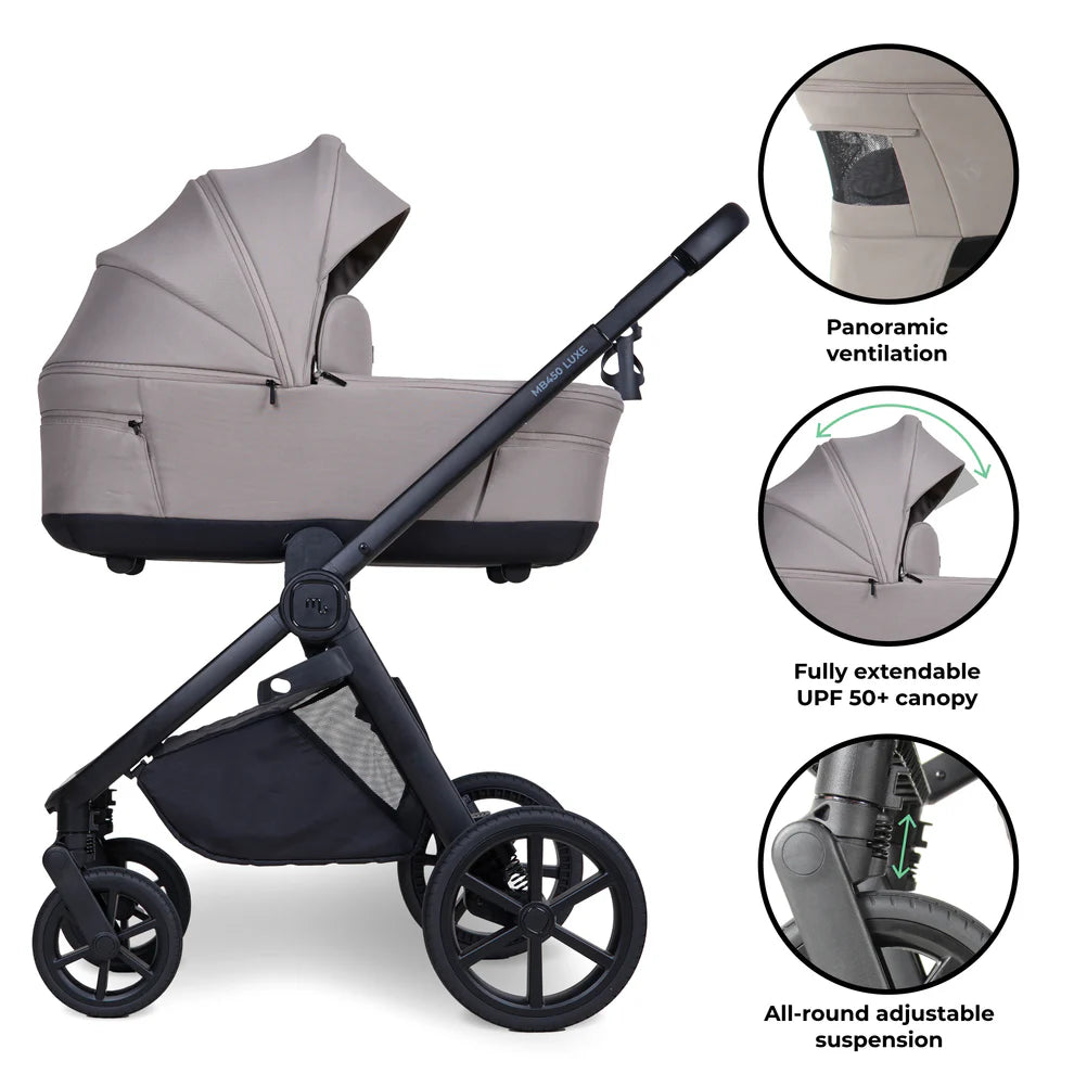 My Babiie 450 Luxe Premium Bundle with Rotating Carseat & Isofix Base - Instore collection only Pre Order