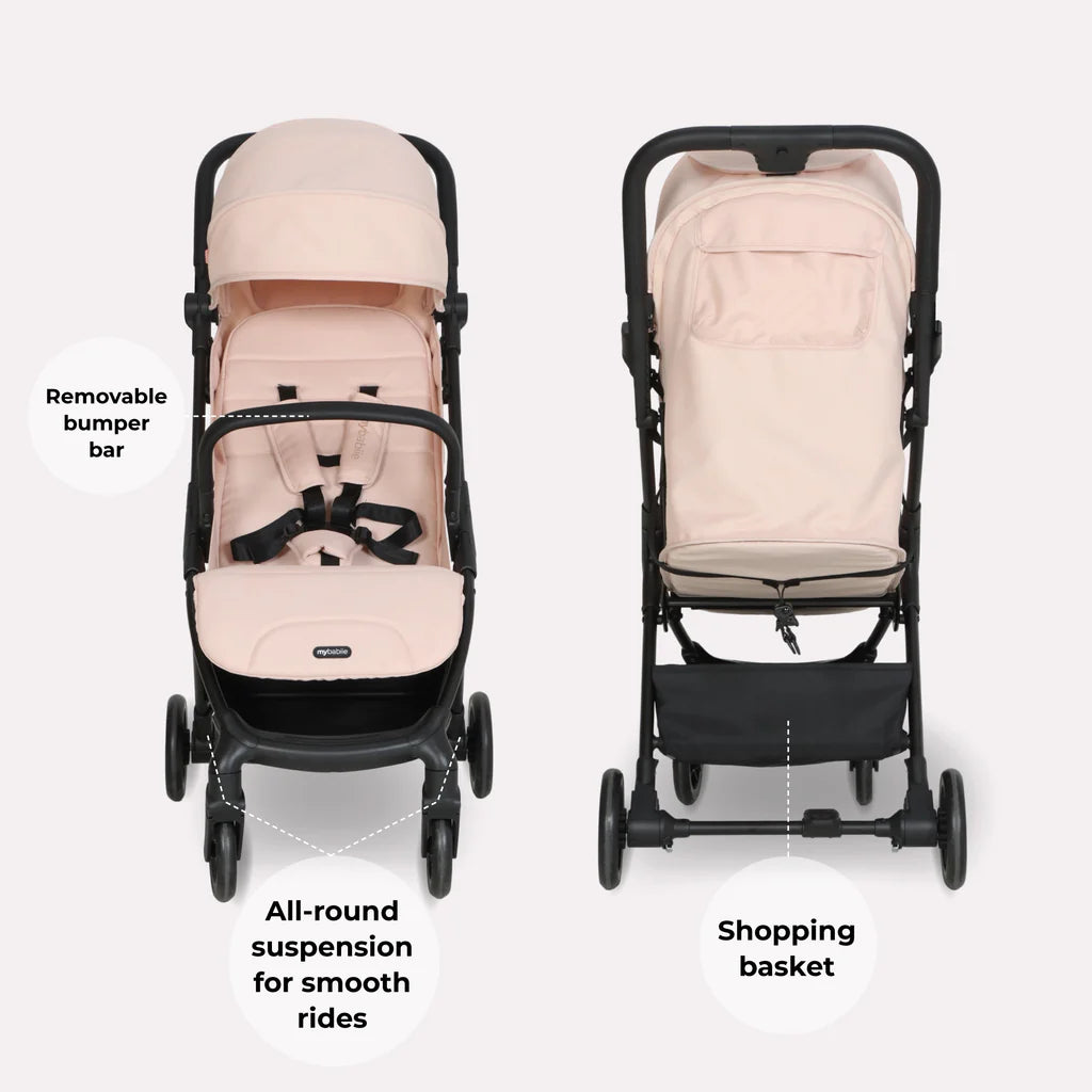 My Babiie MBX2 Compact Stroller - Blush Pink