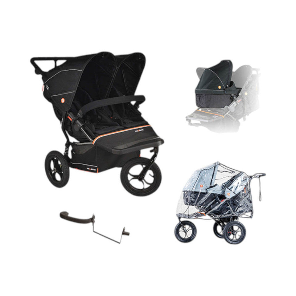 Out N About Nipper Double V6 Newborn and Toddler Bundle - Summit Black - Pre Order