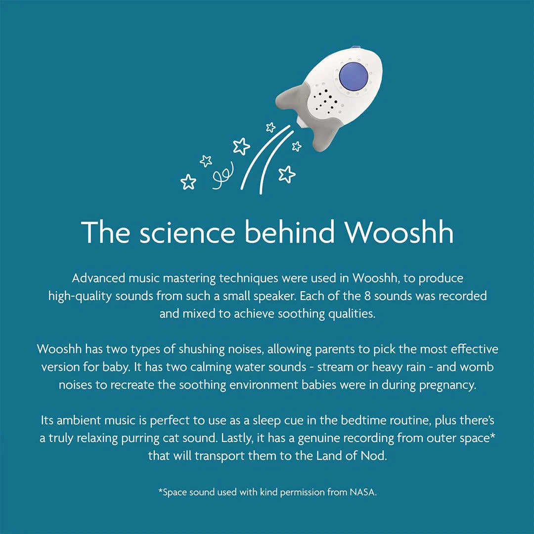 Wooshh by Rockit - Rechargeable White Noise Machine, Toddler and Baby Sleep Aid, Portable Baby Sleep Soother, Sound Therapy