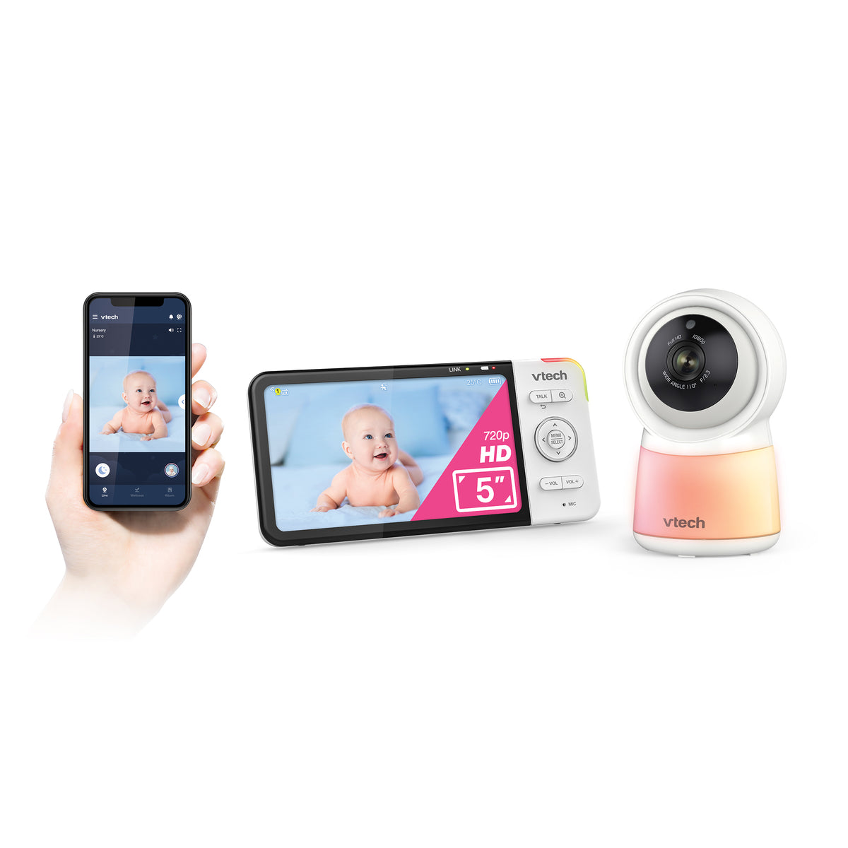 VTech 5in Smart Wi-Fi 1080p Video Monitor — Pram Centre Derry