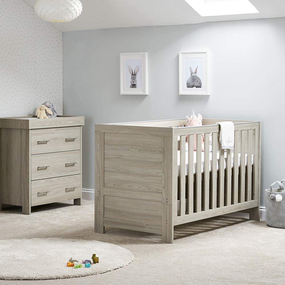 O Baby Nika 3 piece Furniture Bundle Grey Wash - Click & Collect