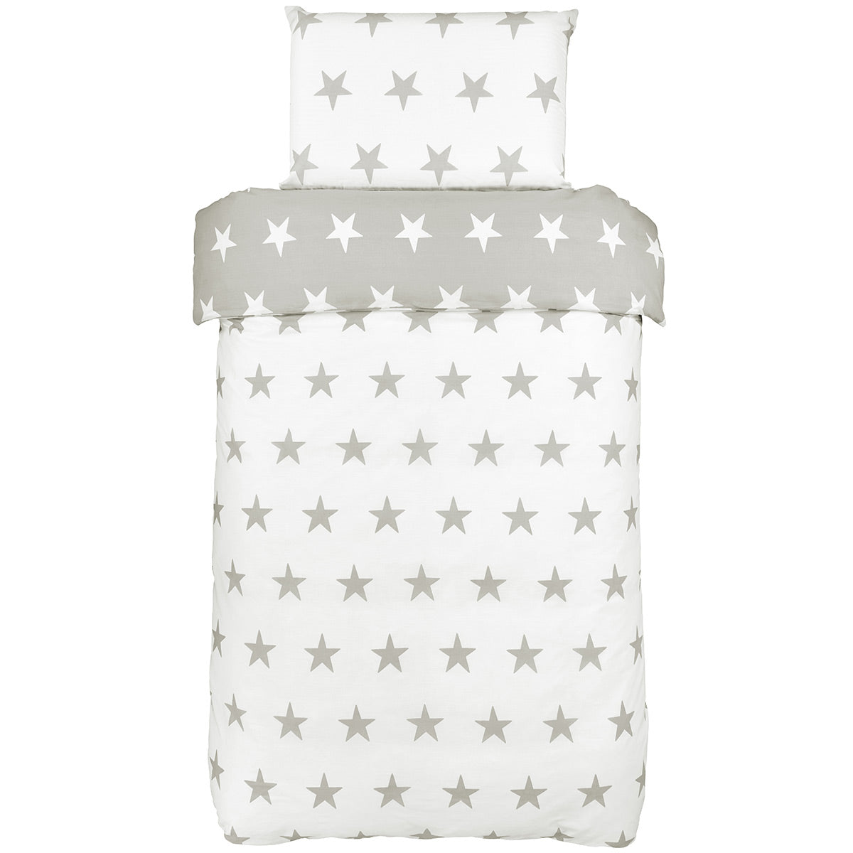 Bloomsbury Mill Grey & White Stars Cot Bed Duvet Cover