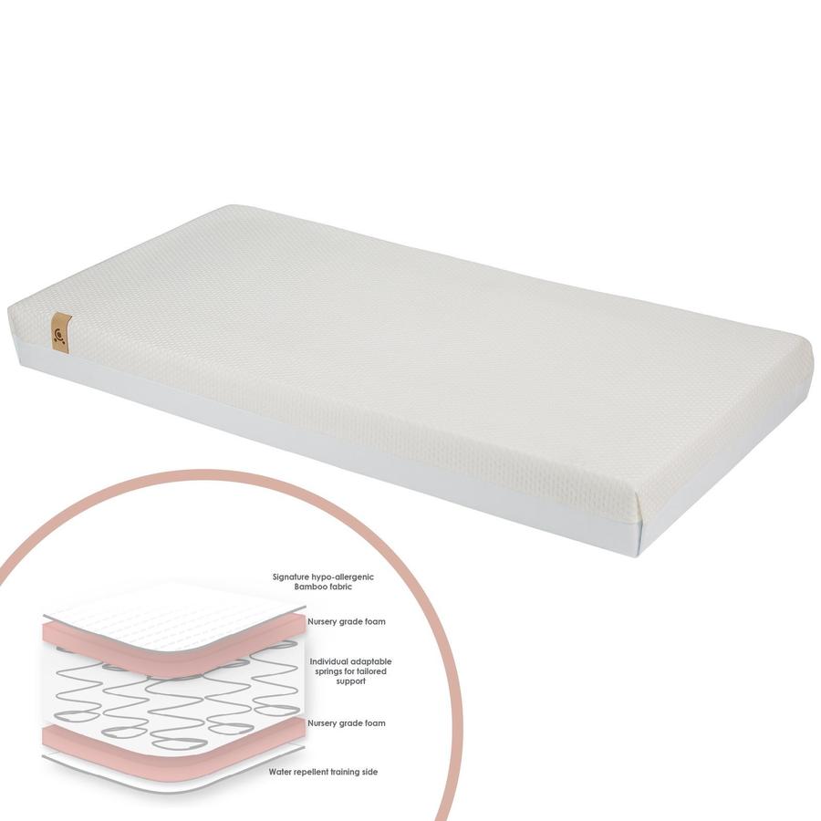 Cuddle Co Hypo Allergenic Harmony Bamboo Cotbed Sprung Mattress 140 x 70 Cms