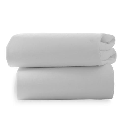 Clair de Lune 2 Pack Fitted Cot Sheets White