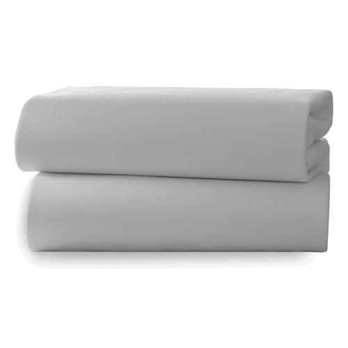 Clair de Lune 2 Pack Fitted Cot Sheets Grey