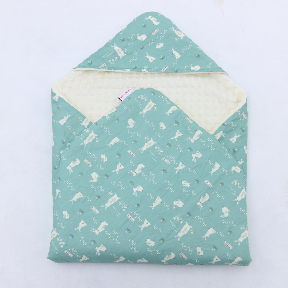 Little Love 3 Point Harness Travel Blanket Teal Bunnies