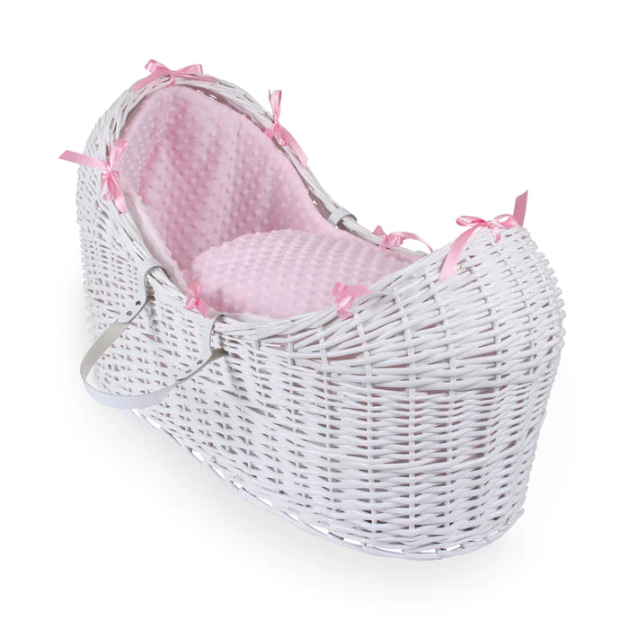 Clair De Lune Luxury Noah Pod White Wicker & Pink Dimple - Click & Collect Only