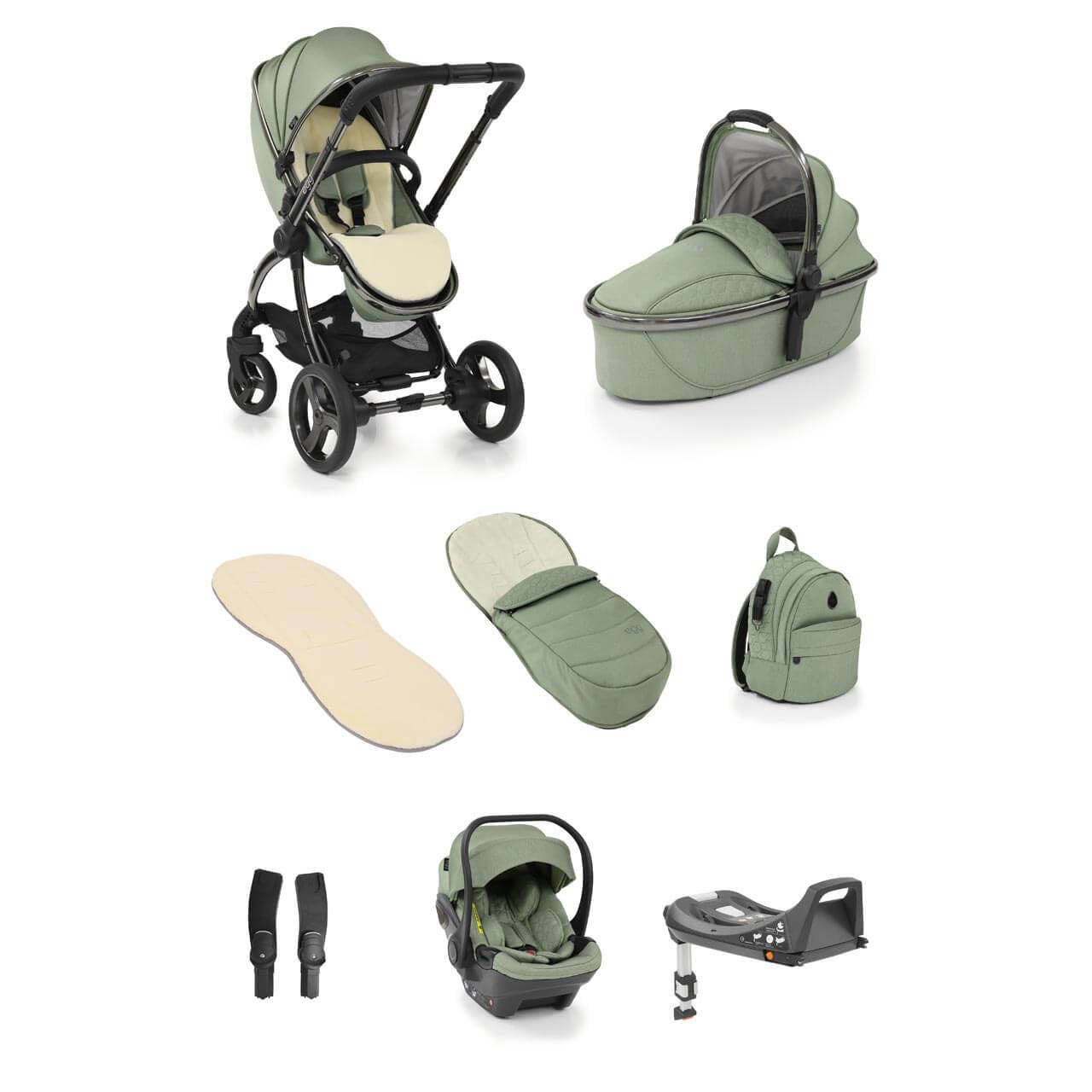 Egg® 2 Luxury Bundle with Egg® i-Size Car Seat Travel System - Seagrass