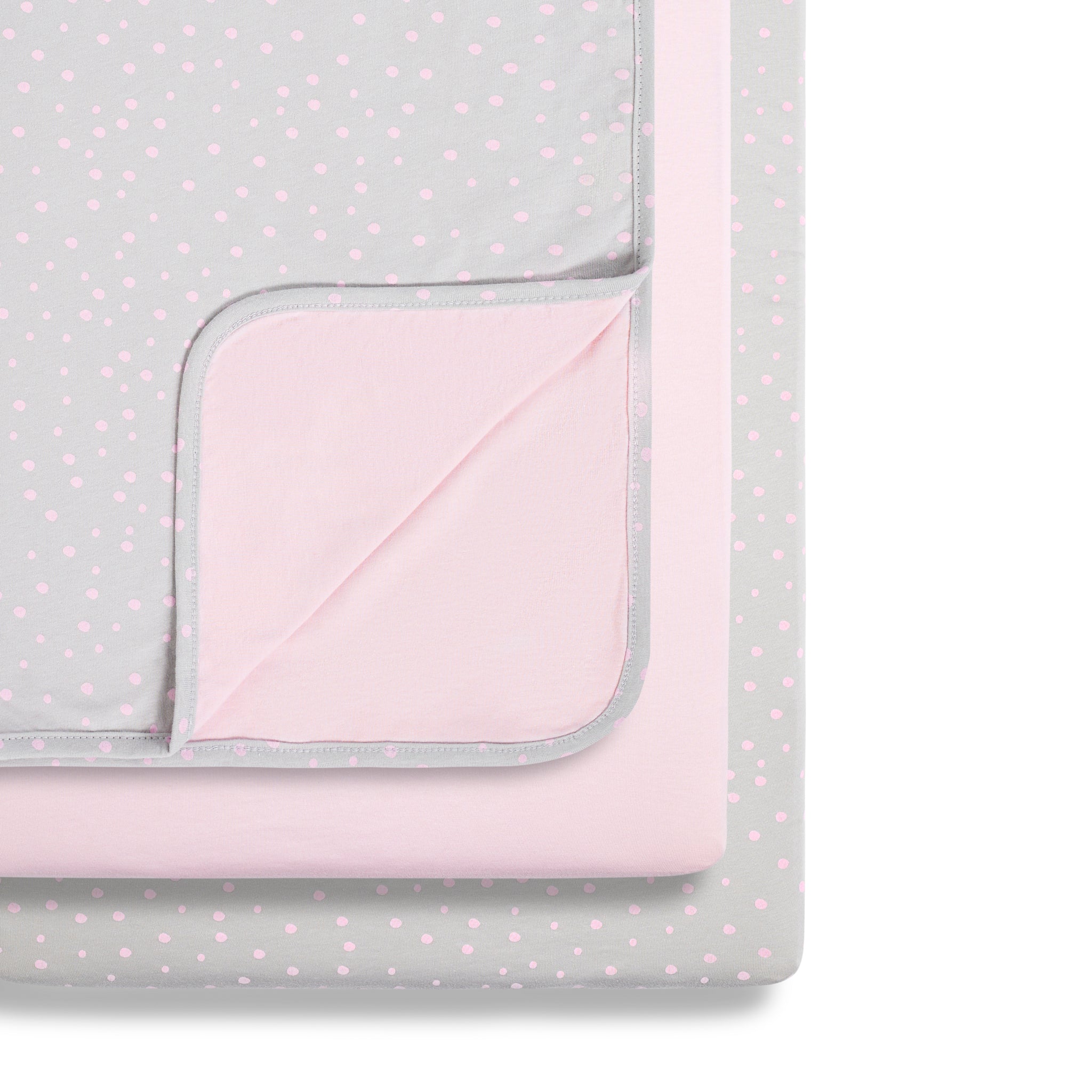 SnuzPod 3 Piece Crib Bedding Set x2 Sheets & x1 Blanket - Pink Spot